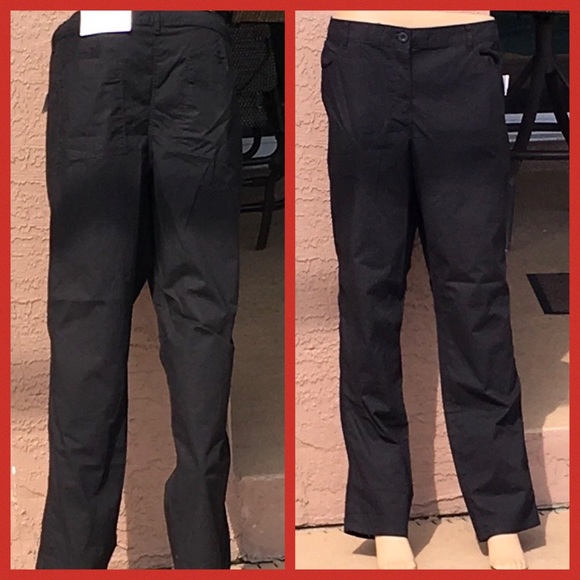 Liz Claiborne Classic Poplin Crop Black Pants - Picture 3 of 10